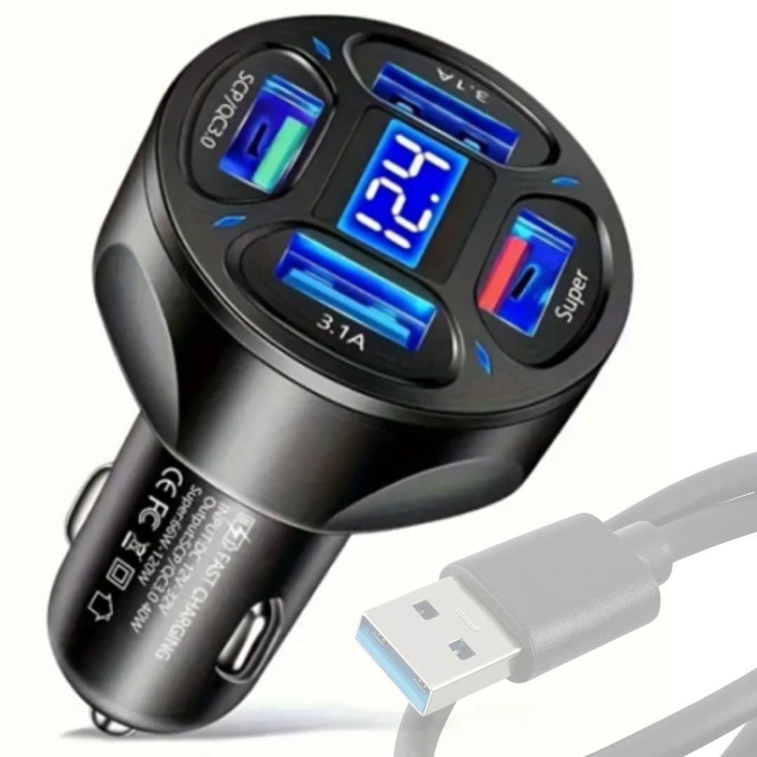 Szybka Ładowarka do samochodu 4 usb